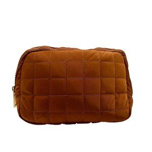 MMS Brands Brown Fabric Quilted Puffer Belt Bag